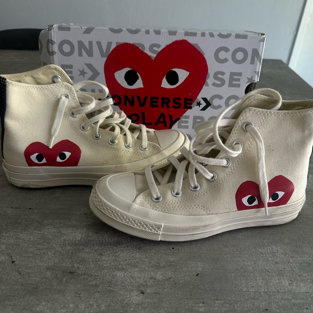 Converse Play Gomme des Garcons High-Top Sneakers - Cream and Black